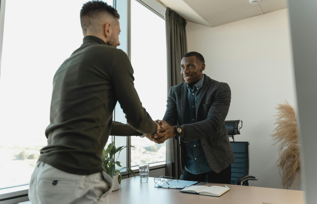 A person take a big career opportunity