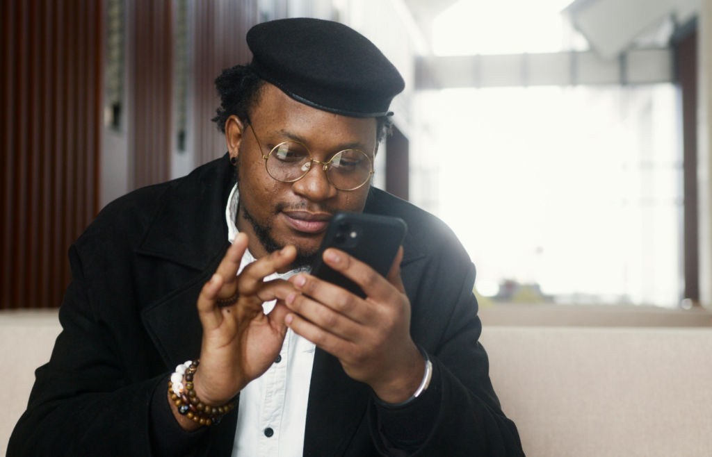 A person looking product ad on their phone