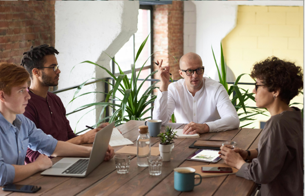 Employee awkwardly in a meeting