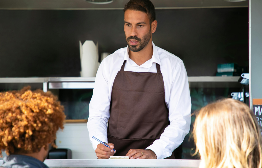 A confused business owner unsure who their customers are.