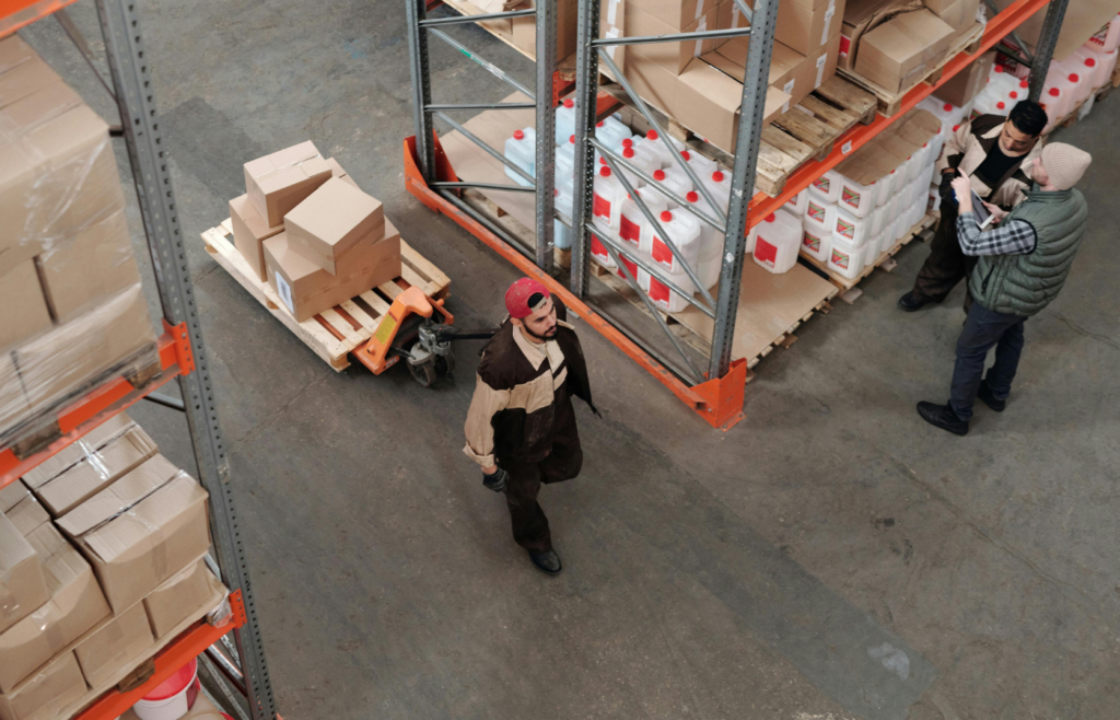 A warehouse filled with packages.