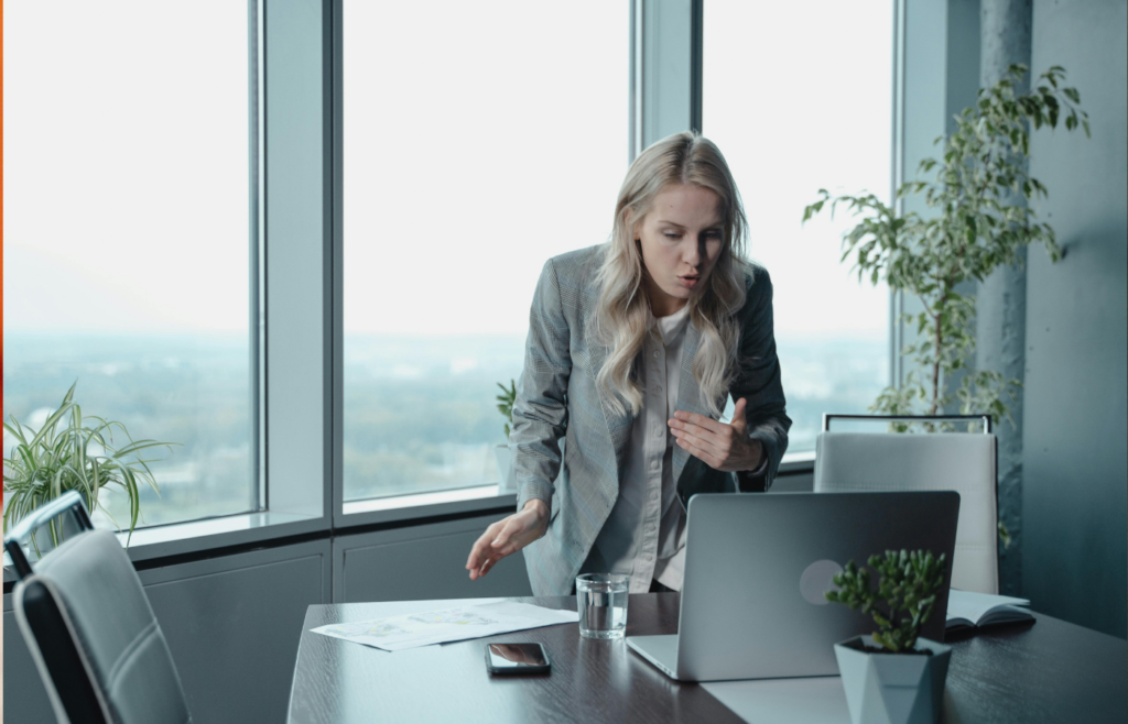 A woman explaining their work approach under stress