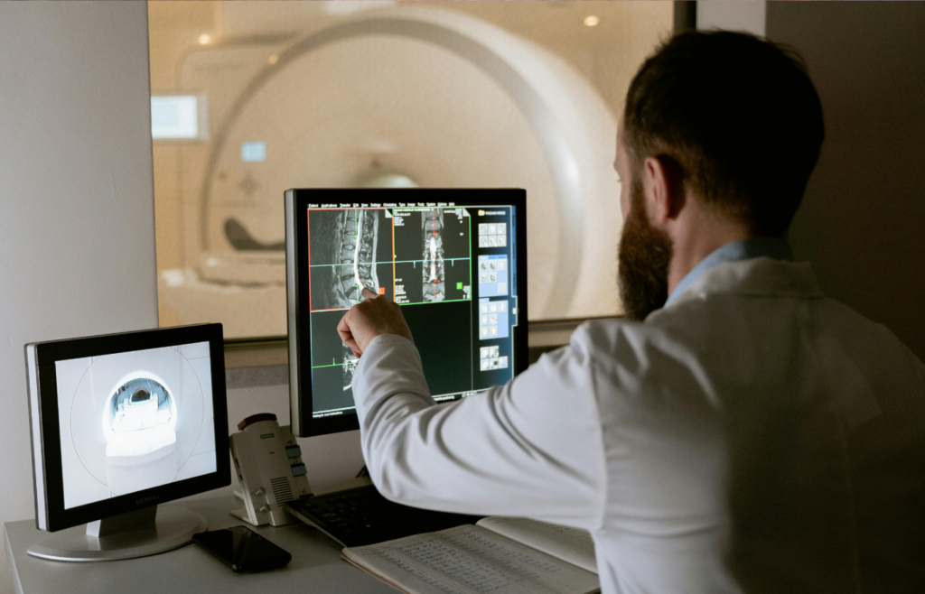 A recruiter scanning a computer screen