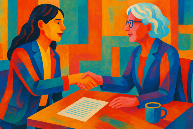 Woman in job interview
