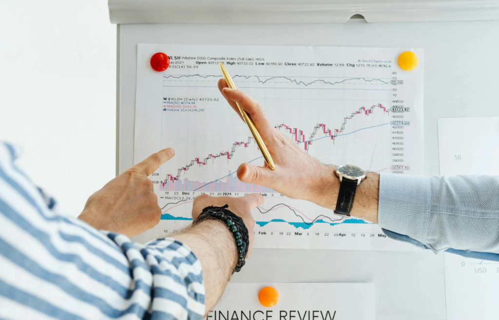 A graph showing fluctuating investment returns