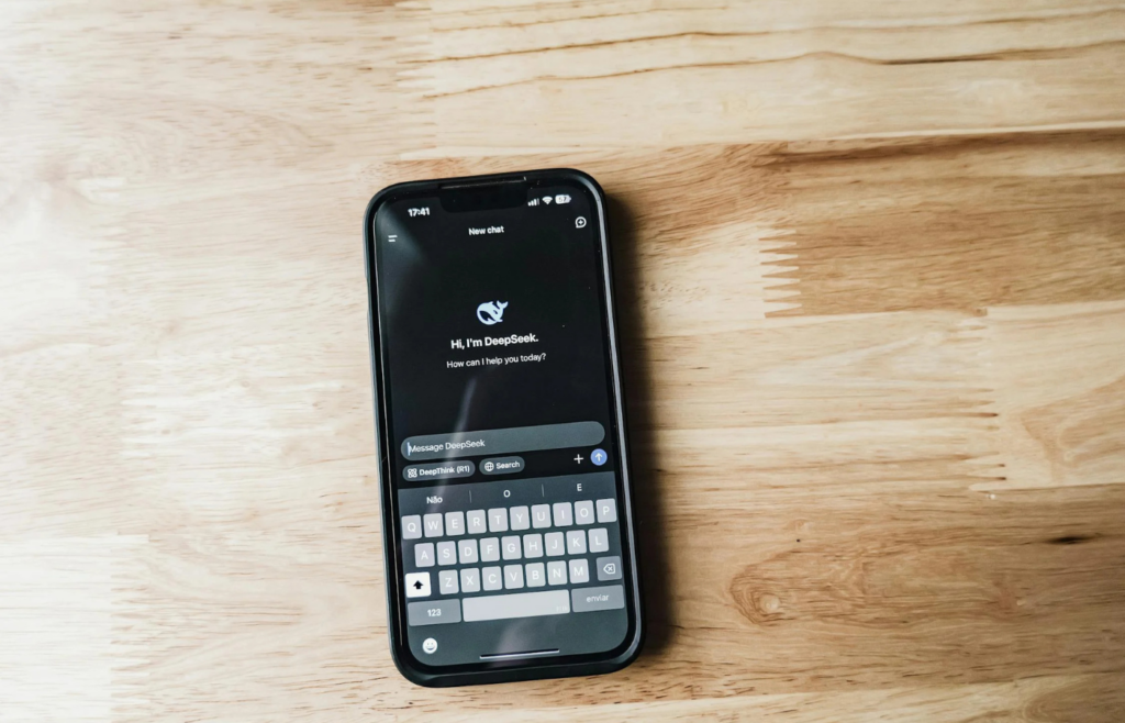 A voice assistant or chatbot interface on a phone