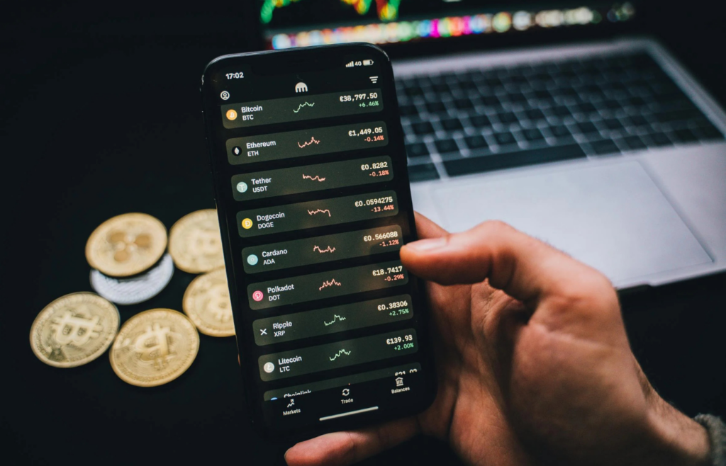 A smartphone displaying an investment portfolio