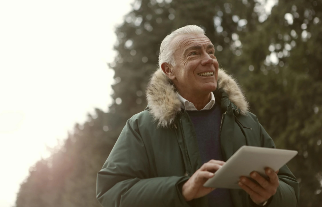 A person looking thoughtfully at something