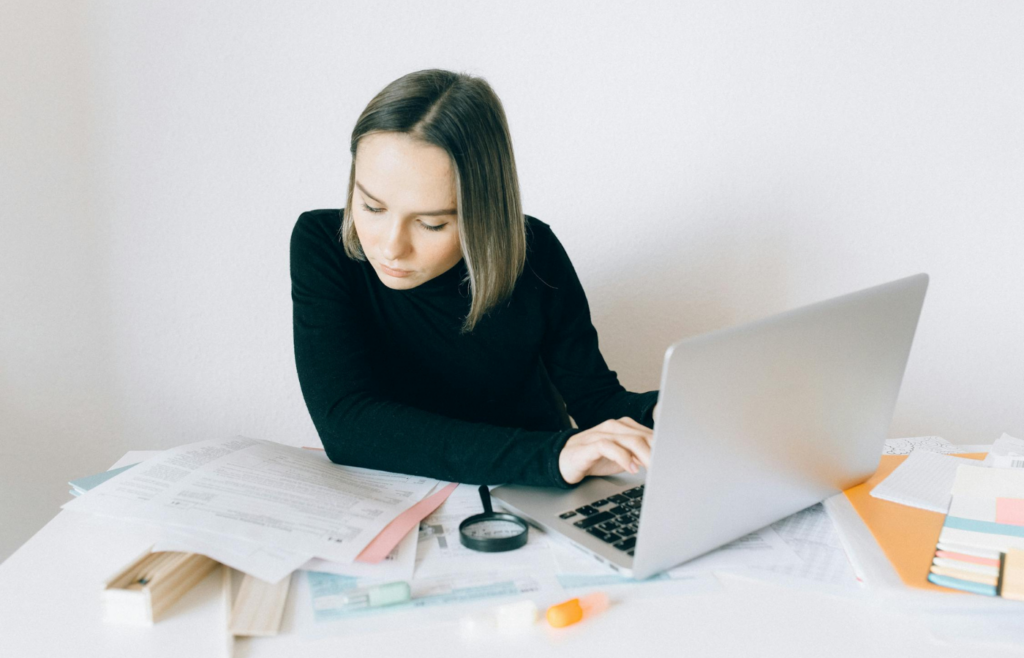 An individual attending a workshop or online course