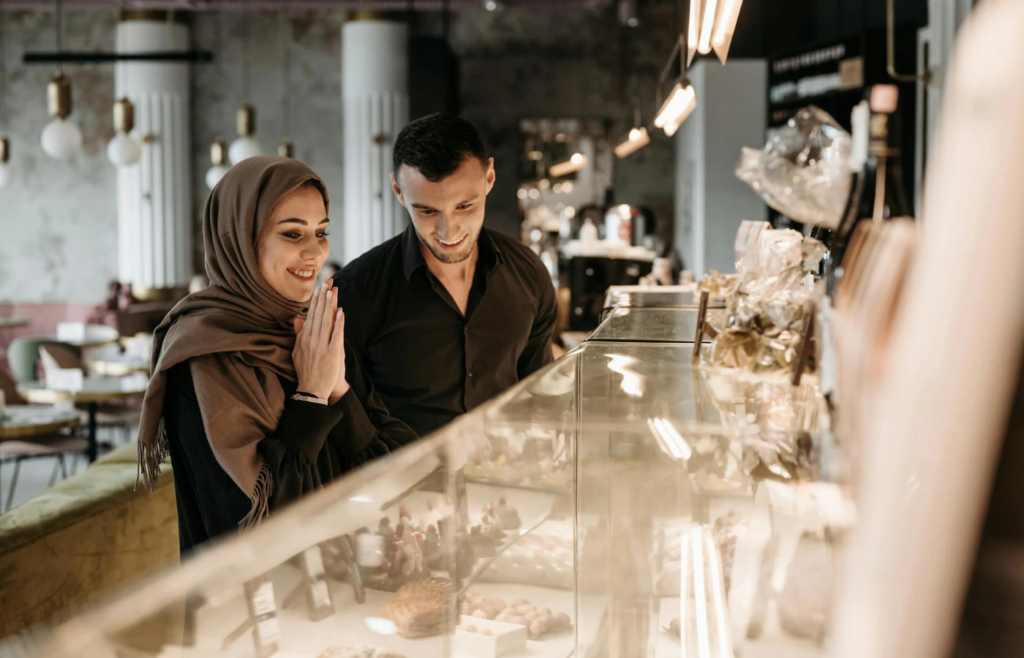 A person indulging in extravagant shopping