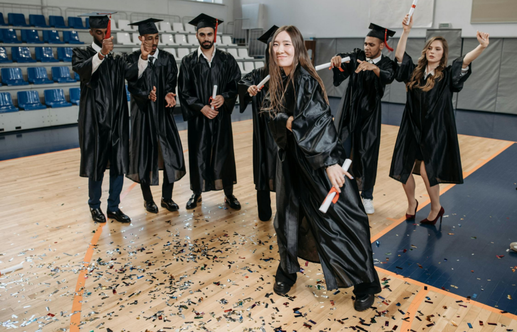 People in graduation ceremony