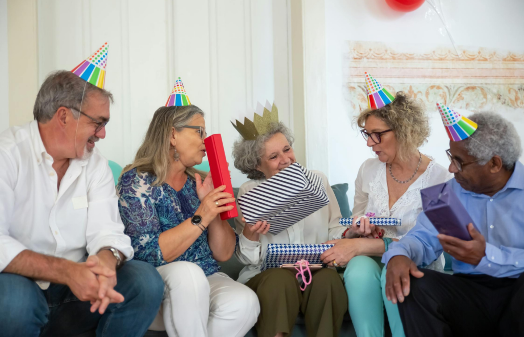 A worker hesitating at their retirement party