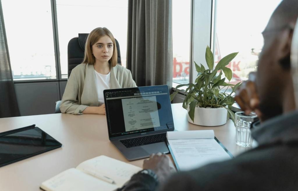 HR software dashboard with candidate profiles and schedules