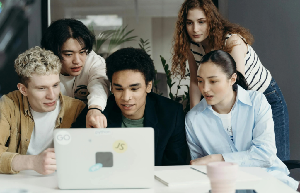 A team of freelancers collaborating on a project via Zoom
