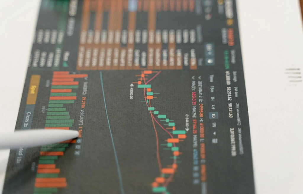 A stock chart with a label highlighting “Dividend Payout