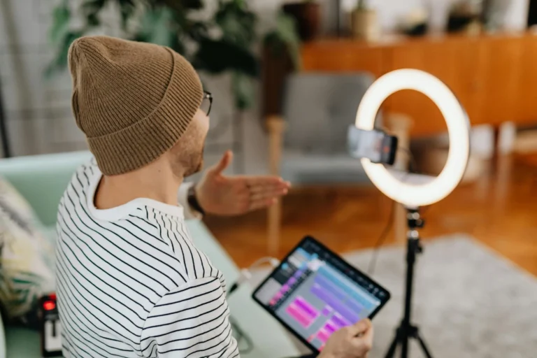 A video editor trimming podcast clips with captions auto-generated