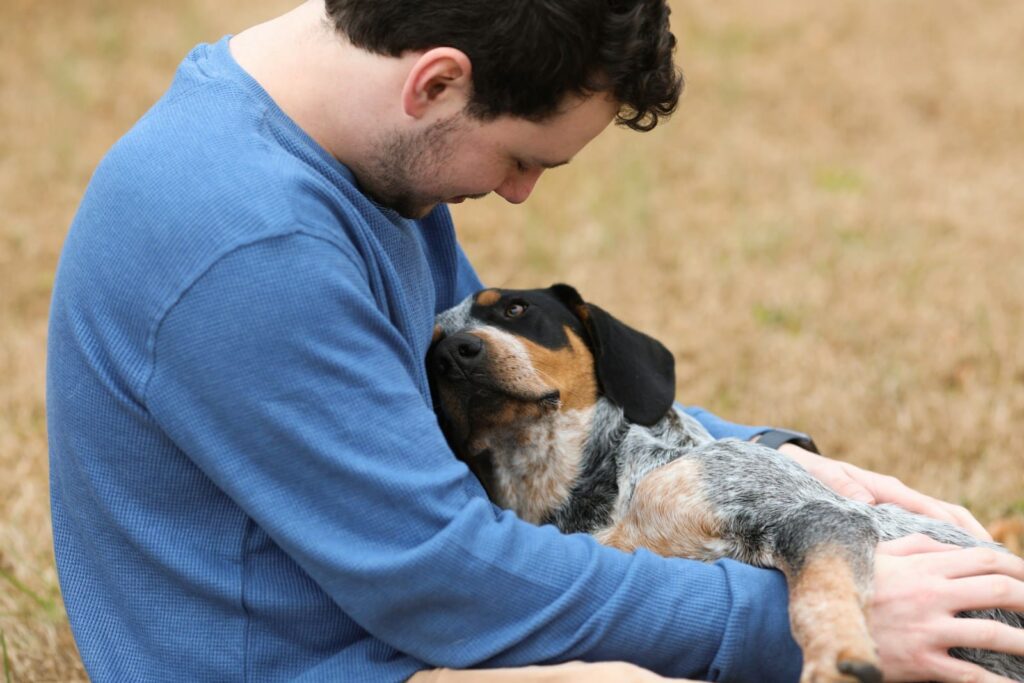 man and dog