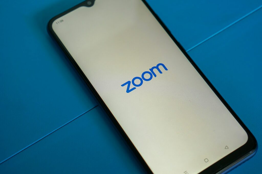 Zoom app on smartphone