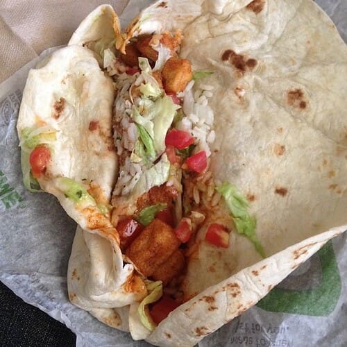 Taco bell 7 seven layer burrito no cheese or sour cream with potatoes added-yummy! #whatveganseat #vegan #veganfood #vegansofig