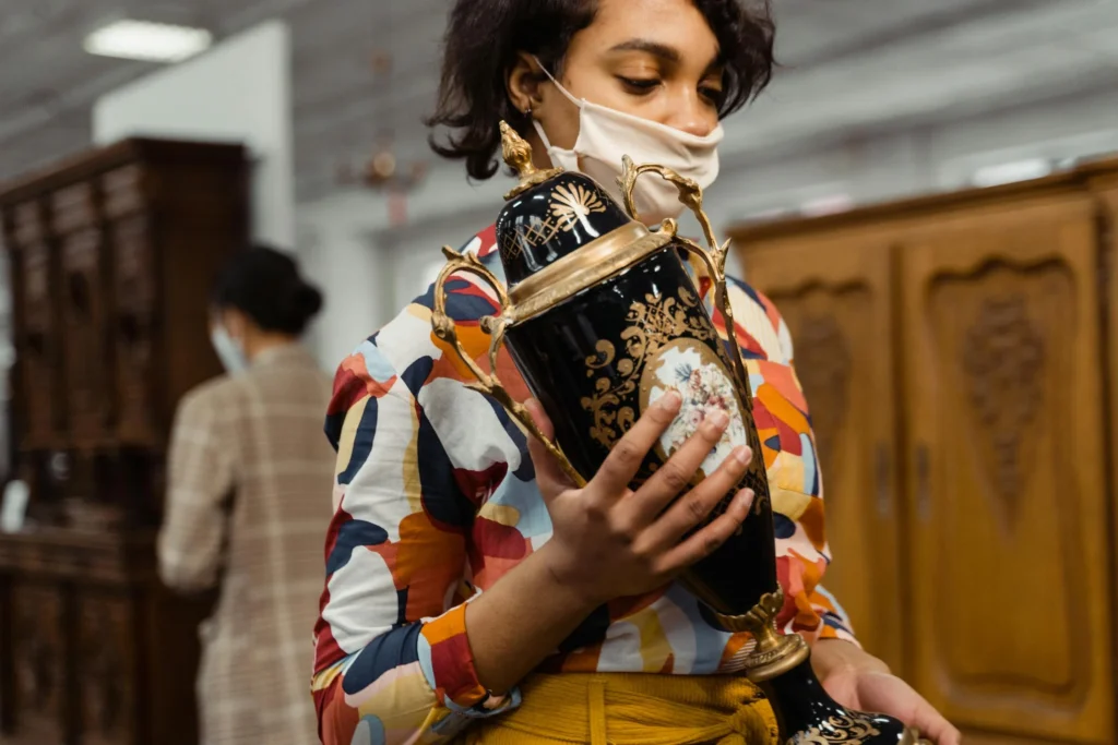 woman with jar