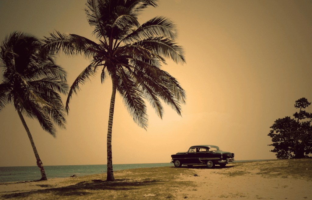 old car by the sea