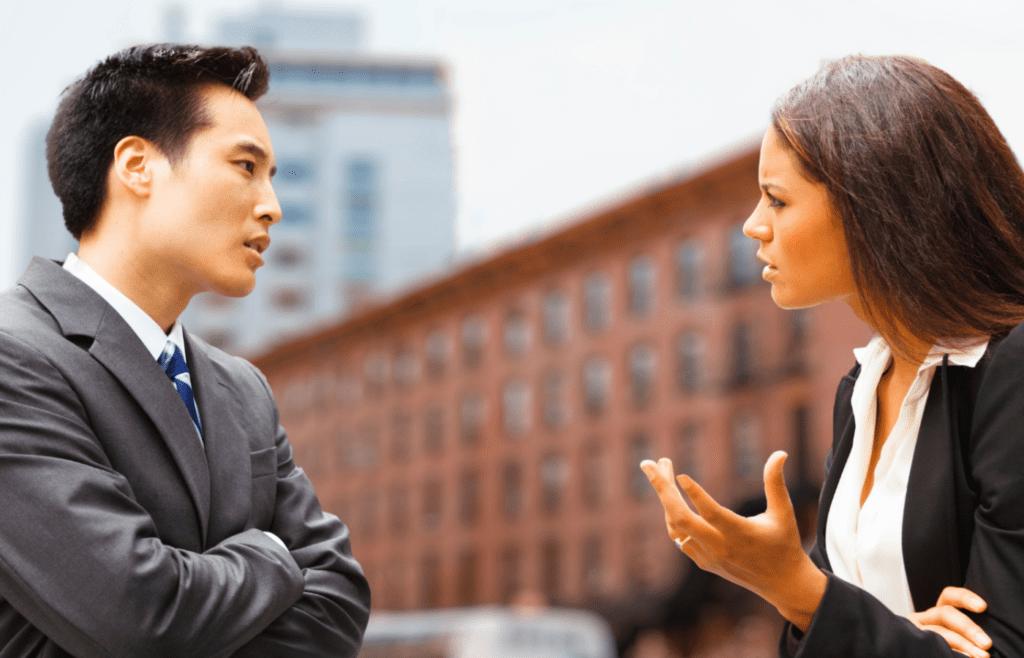 man and woman arguing