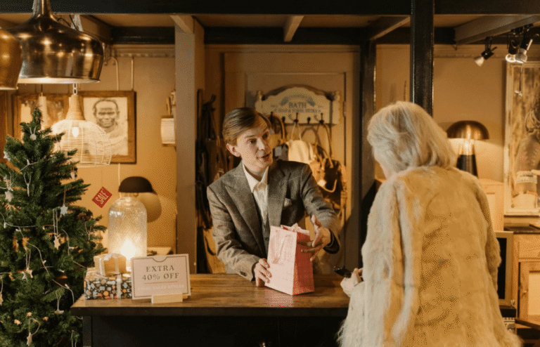 salesman and customer