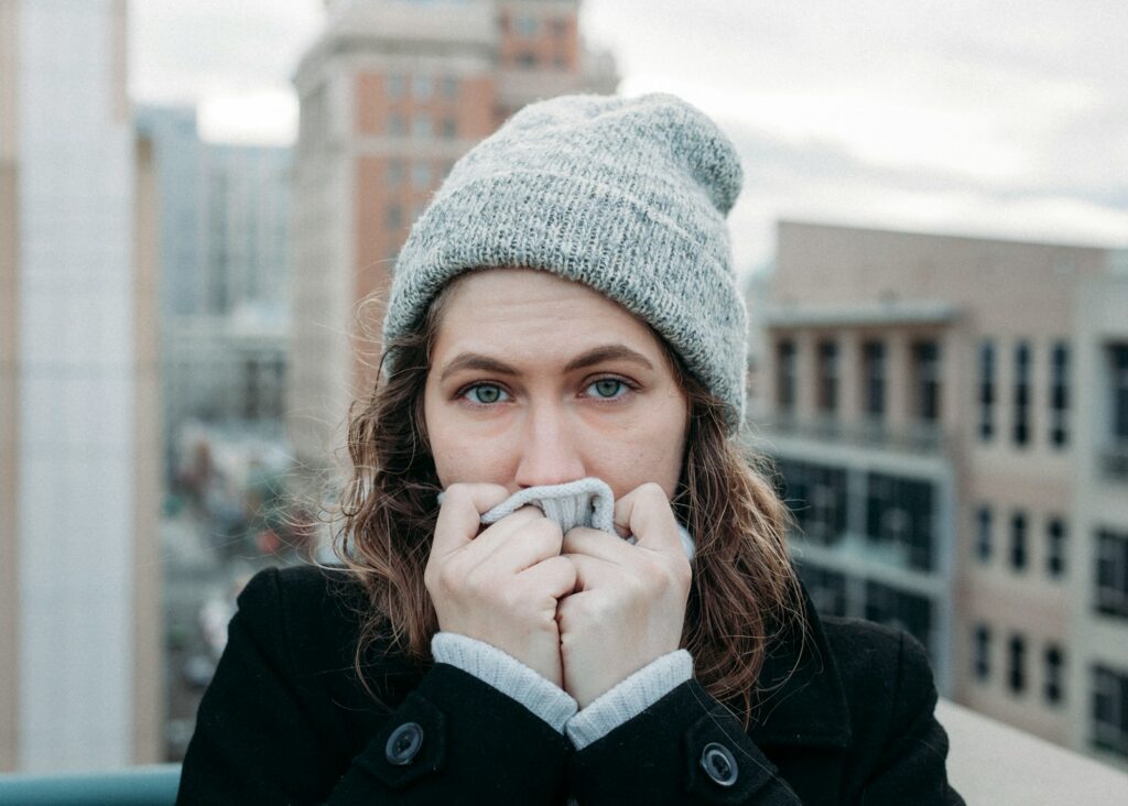 woman in the cold