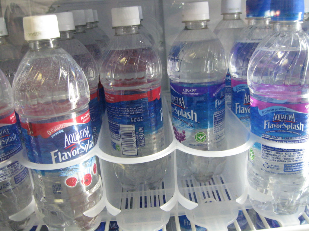 Bottles of flavored water