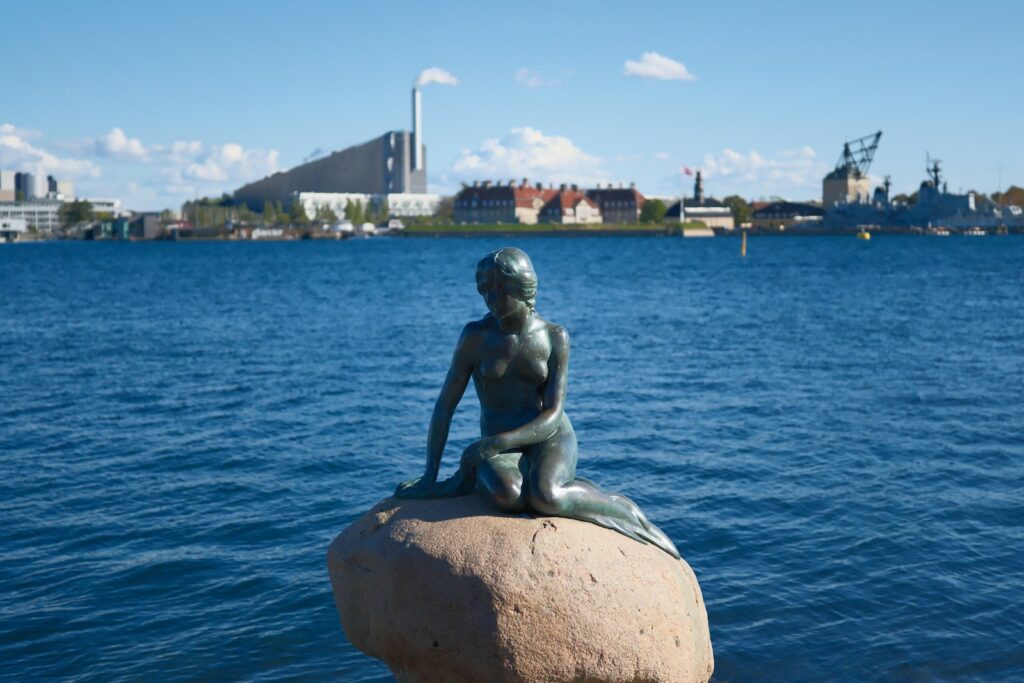 Little Mermaid statue in Copenhagen harbor