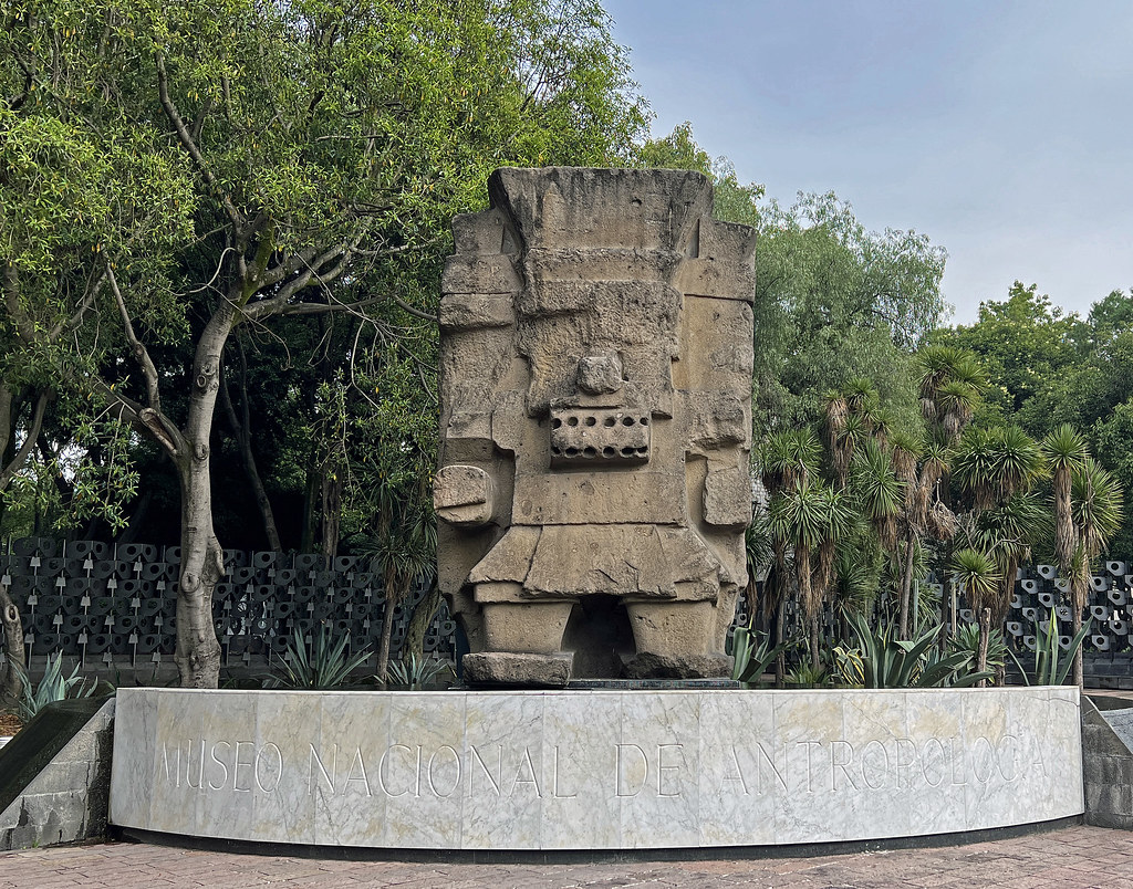 Statue of Tlaloc Outside the Anthropological Museum - CDMX