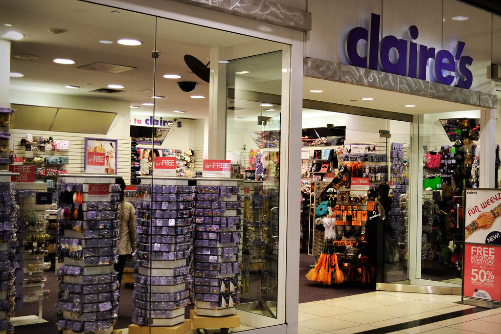 Claire's storefront inside the mall