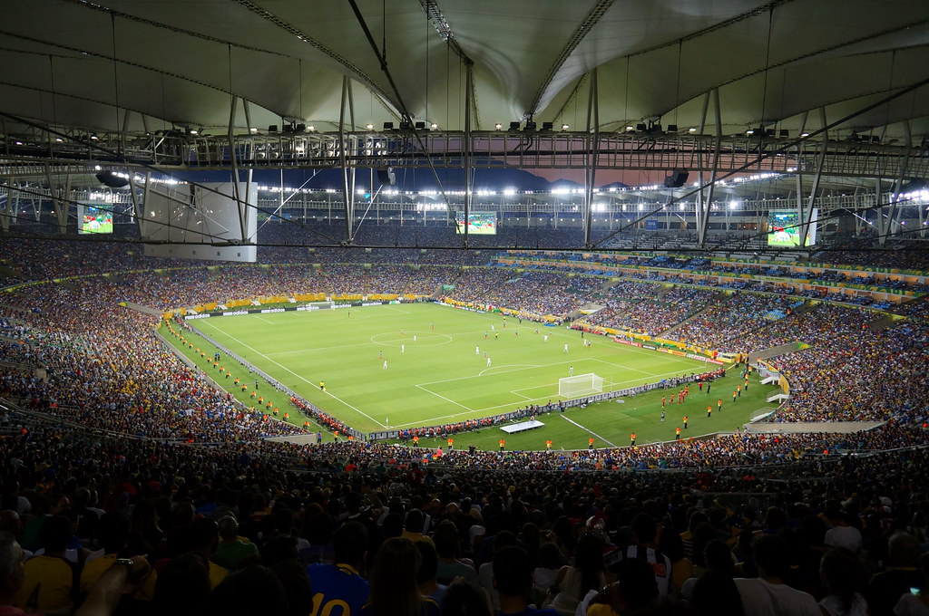 Maracanã Stadium in Rio de Janeiro with interior view