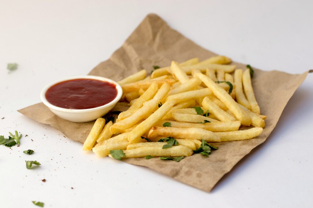 fries and ketchup