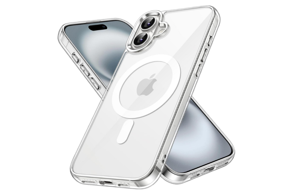 Clear Apple iPhone case with MagSafe design