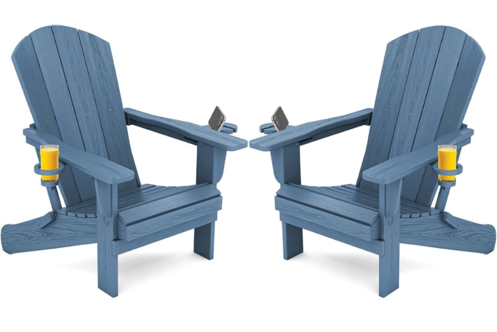 Set of 2 SERWALL Folding Adirondack Chair