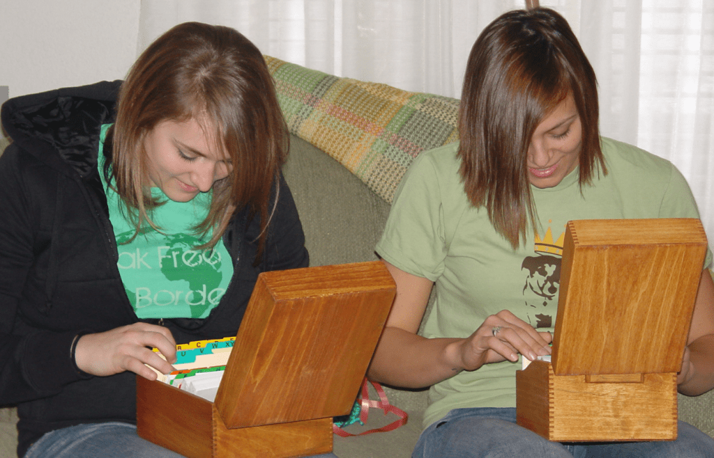 Recipe Boxes with Handwritten Cards
