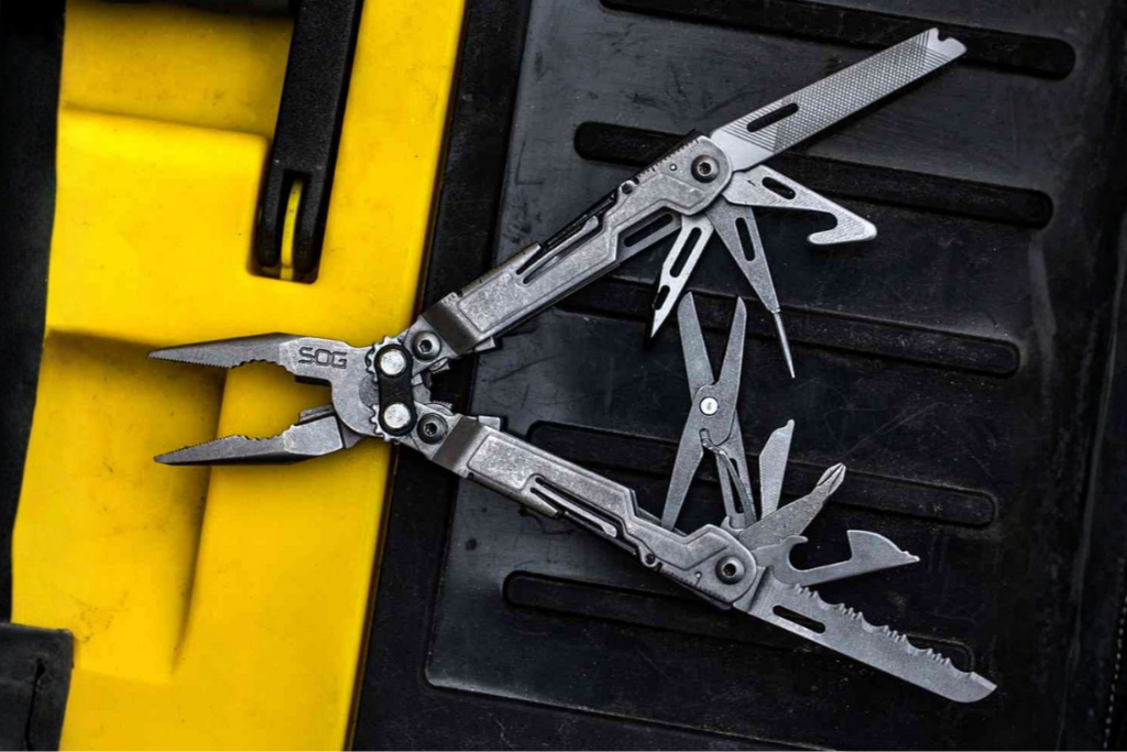 SOG PowerPint mini multi-tool with 18 tools and a magnetic hex bit holder