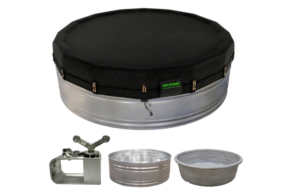 Upgraded Stock Tank Pool with solar cover