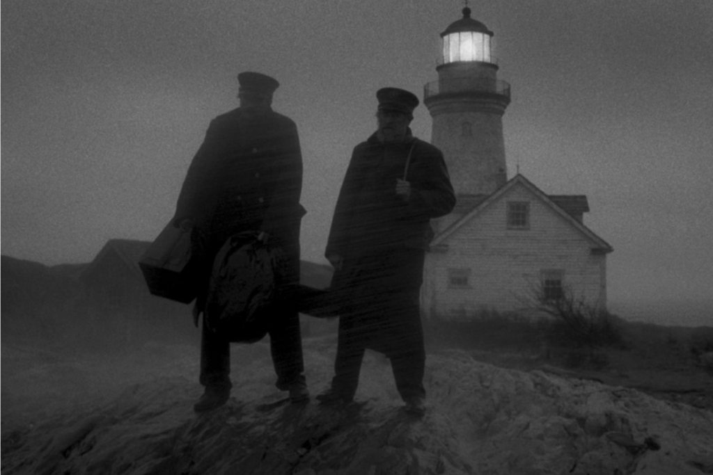 The Lighthouse movie still starring Willem Dafoe and Robert Pattinson