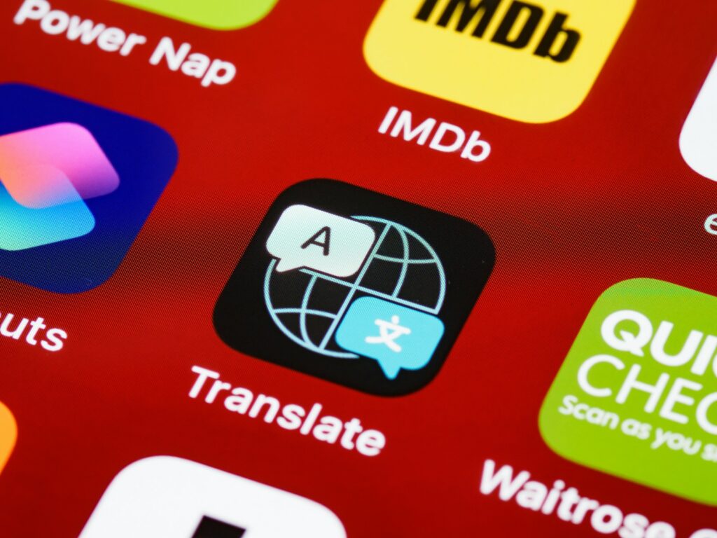 Translation app on a smartphone screen