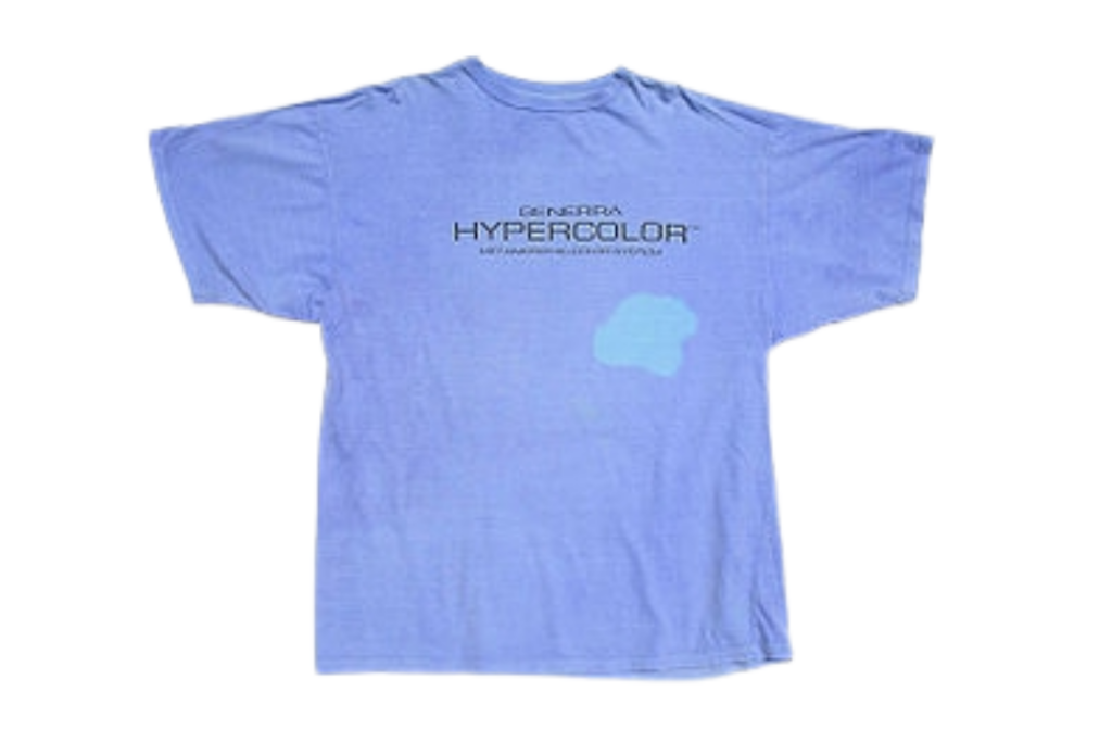 Hypercolor shirt trend from the 90s