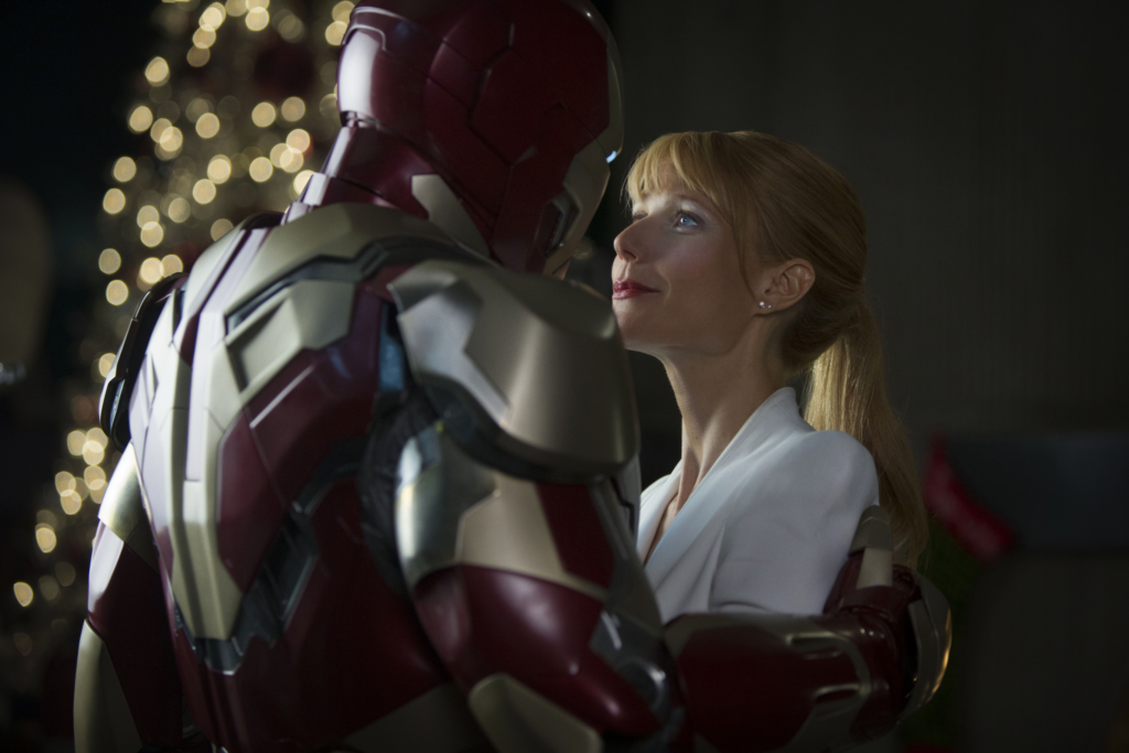 Iron Man 3 still featuring Robert Downey Jr. and Gwyneth Paltrow