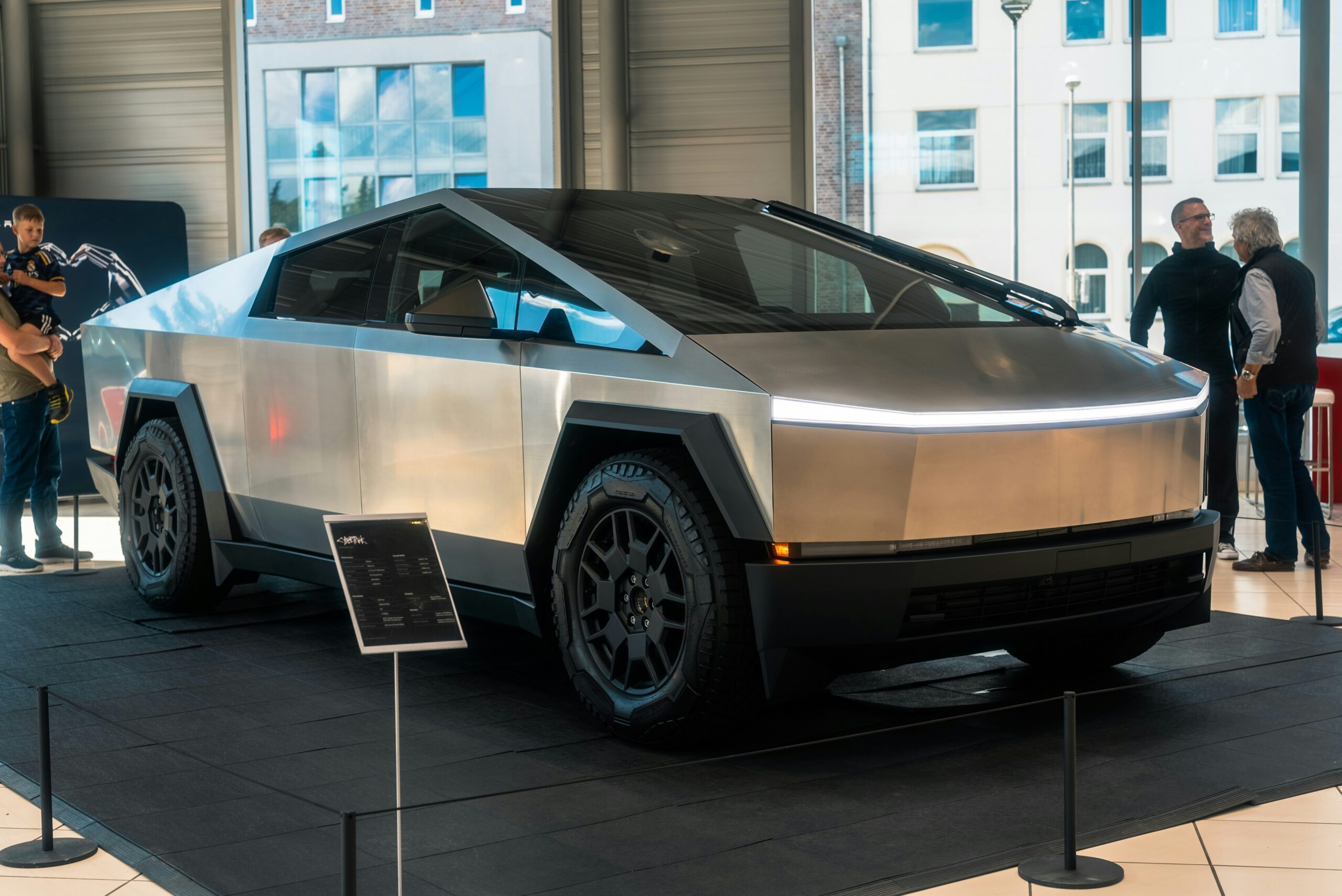 Tesla Cybertruck at a car dealership