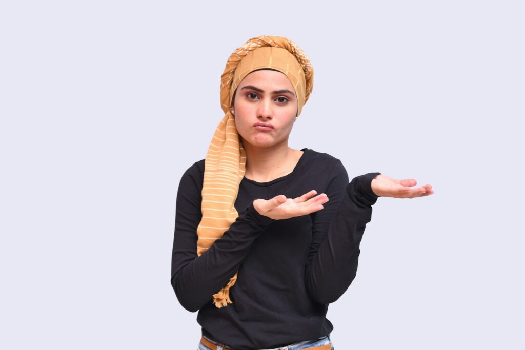 a person shrugging