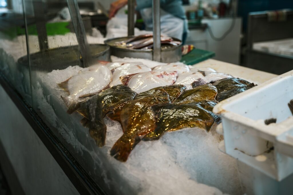 A bunch of fish that are on a counter