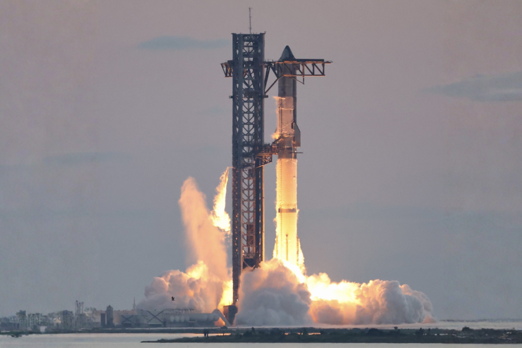 SpaceX Starship ignition during IFT-5
