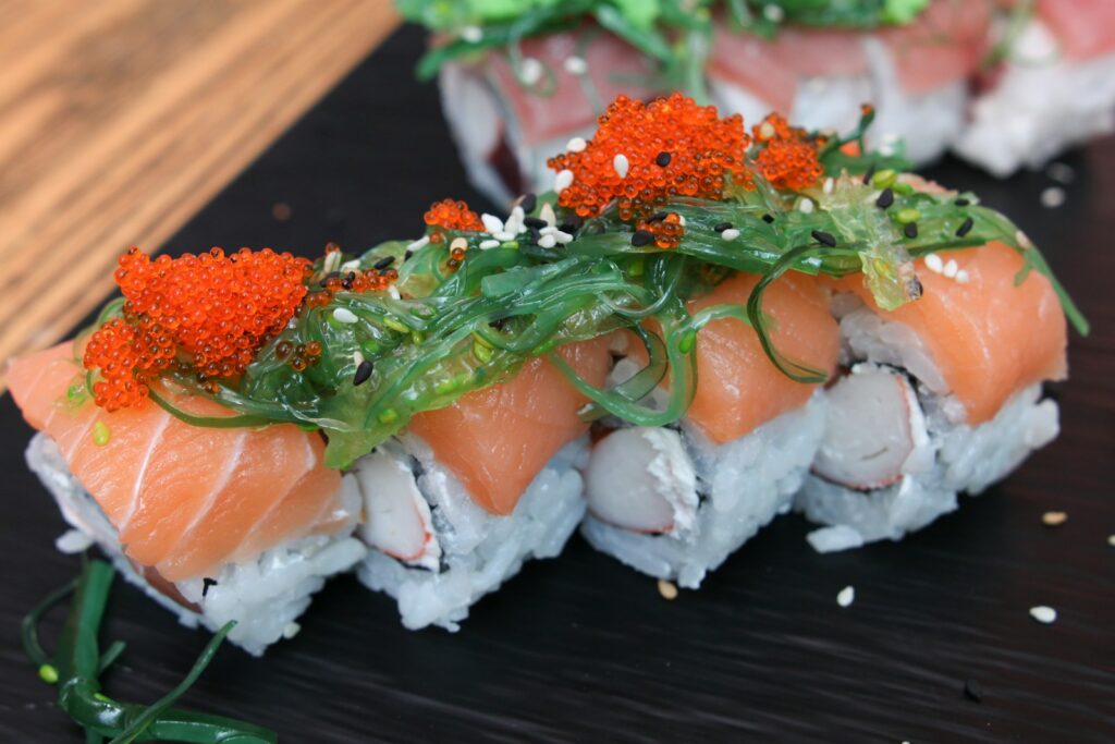 a plate of sushi