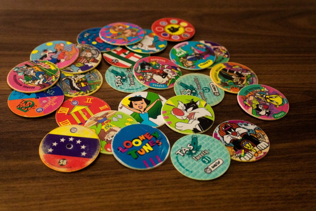 assorted color and pattern round POGs stickers
