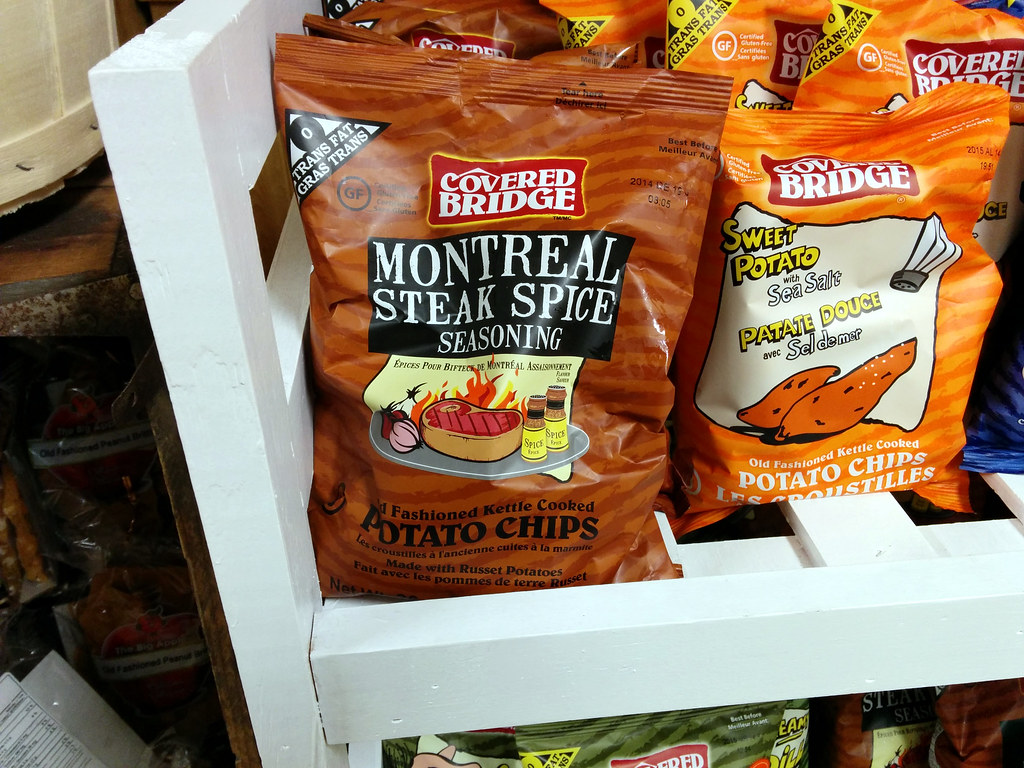 Montreal Steak potato chips at the grocery